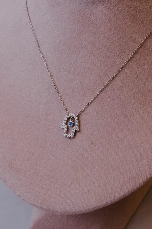 Hamsa .925 Sterling Silver  Necklace sold by KC Chic Designs