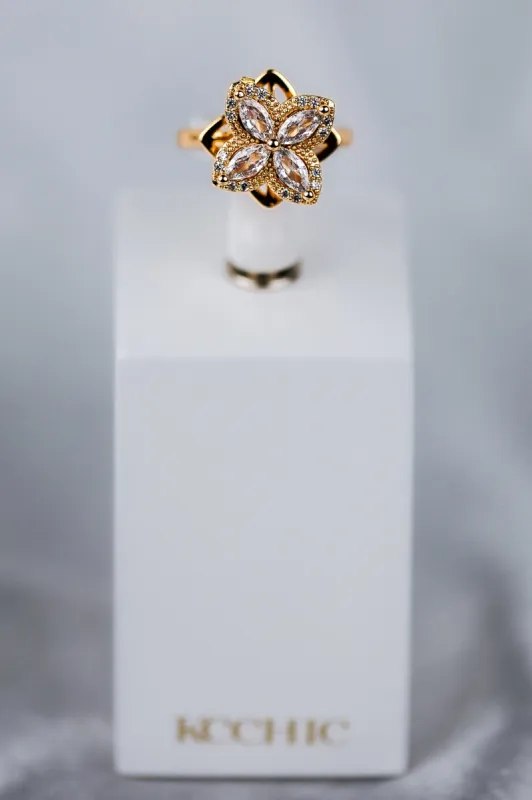 Stress Relief Quatrefoil Fidget Ring - Adjustable sold by KC Chic Designs