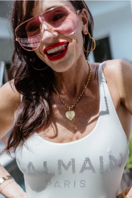 Private Island Crystal Heart Necklace sold by KC Chic Designs