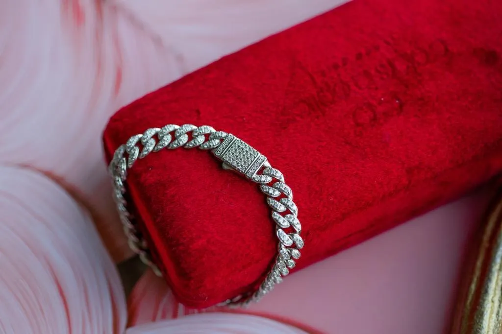 Frosted Cuban Link Moissanite .925 Sterling Silver Bracelet sold by KC Chic Designs product image thumbnail 2