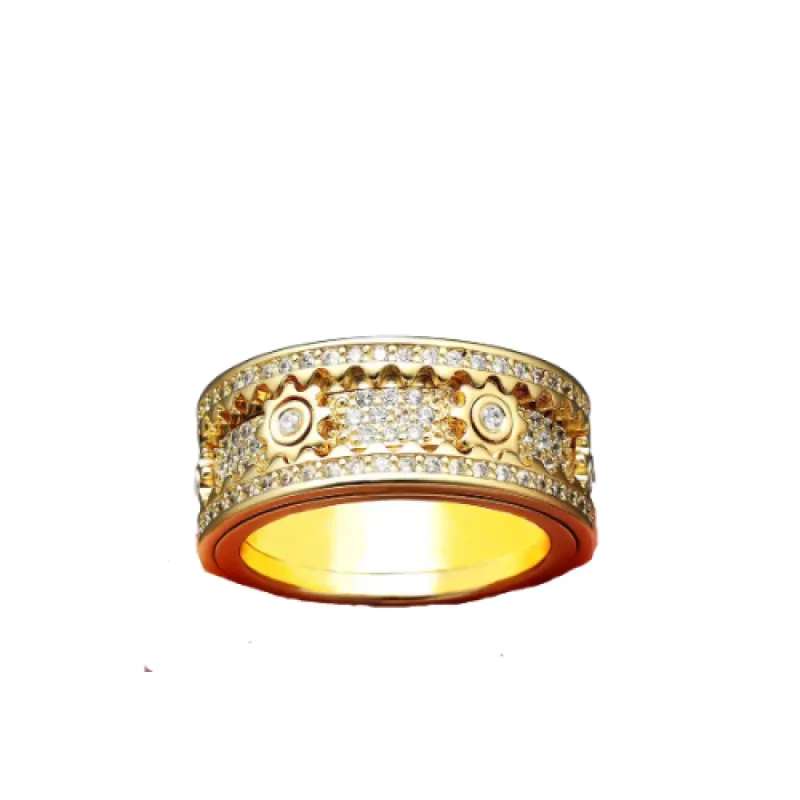 Gadget Fidget Stainless Steel Crystal Ring made by KC Chic Designs