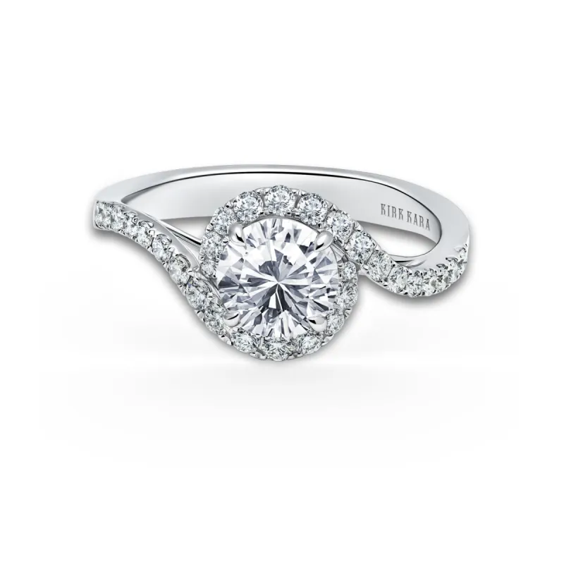 Bypass Halo Diamond Engagement Ring sold by Kirk Kara