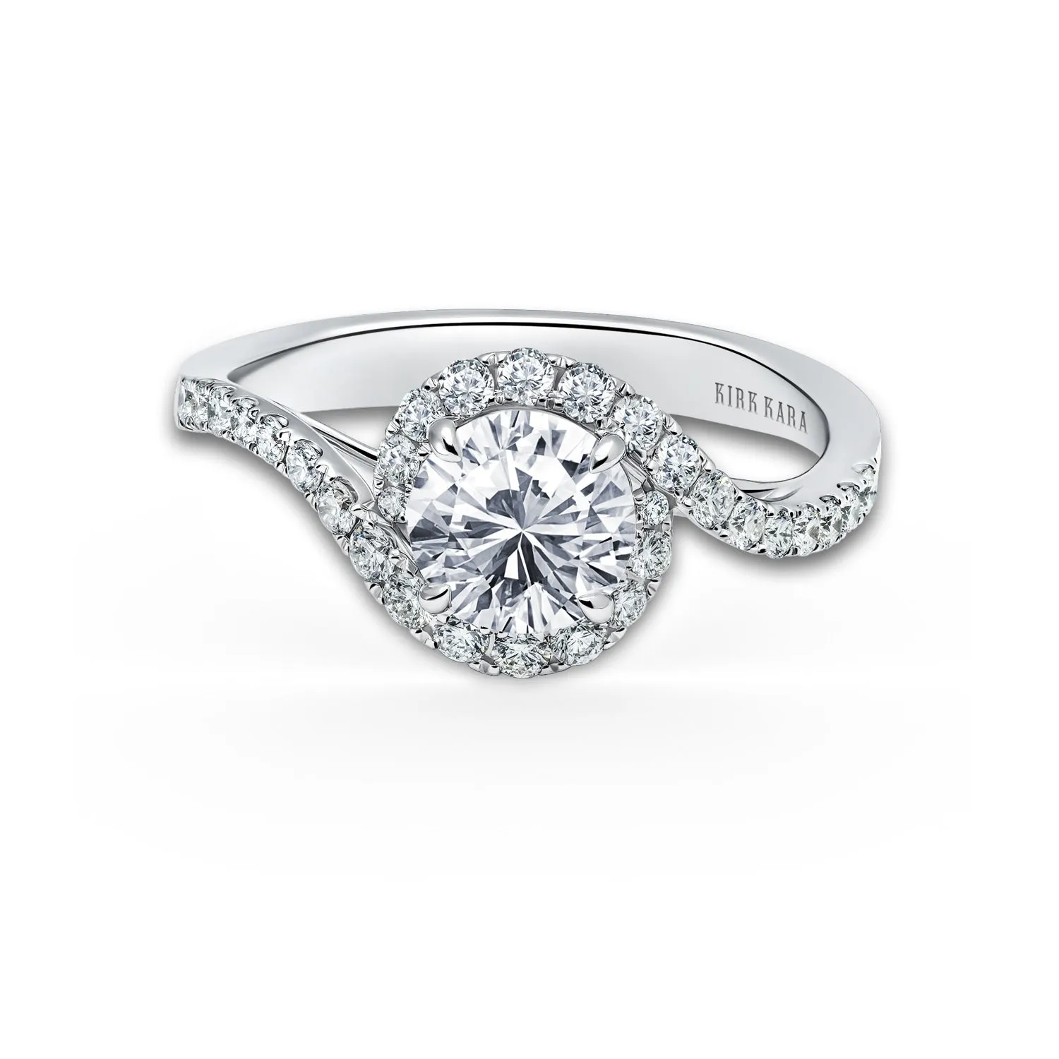 Bypass Halo Diamond Engagement Ring sold by Kirk Kara