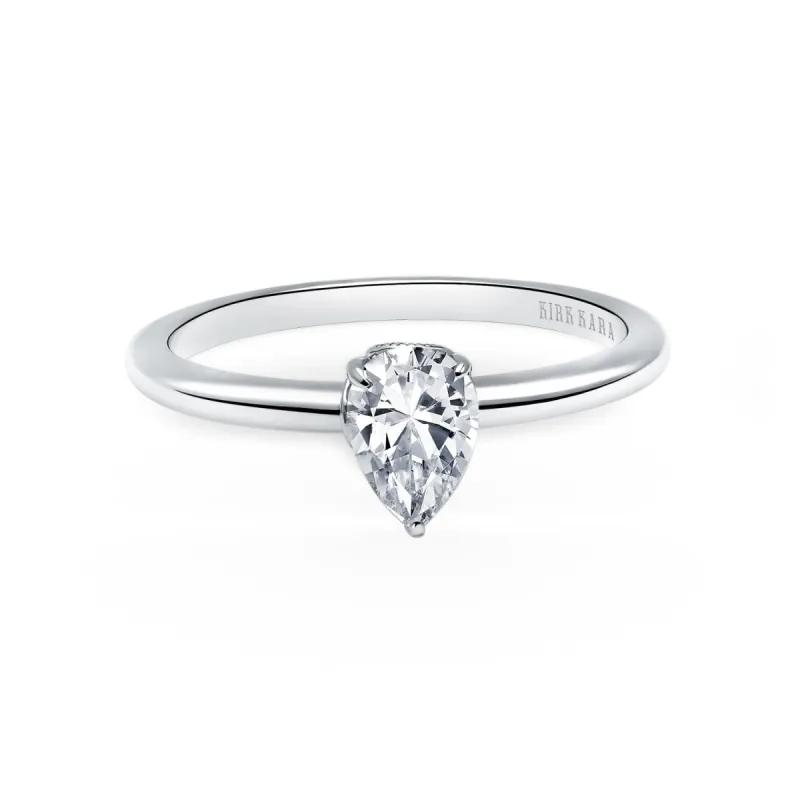 14K White Gold Milgrain Diamond Basket Engagement Ring sold by Kirk Kara