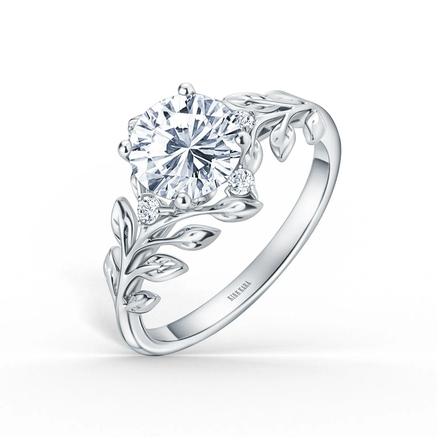 Floral Leaf Inspired Bypass Engagement Ring sold by Kirk Kara product image thumbnail 4