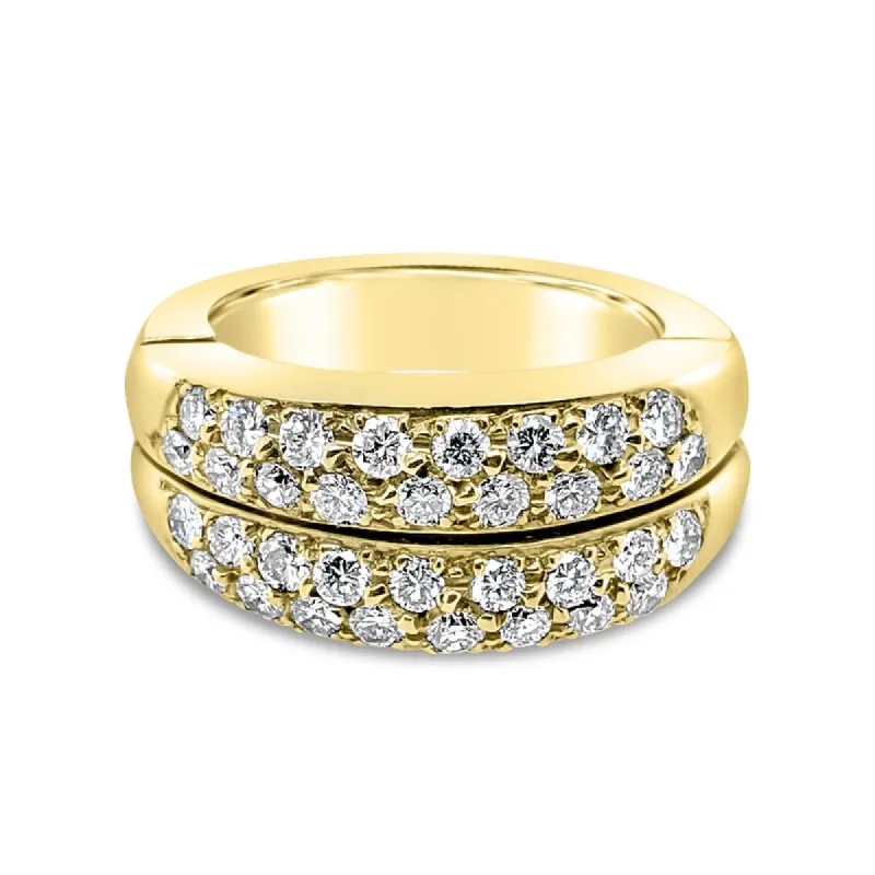 18k Yellow Pave Diamond and Sapphire Band sold by Kirk Kara