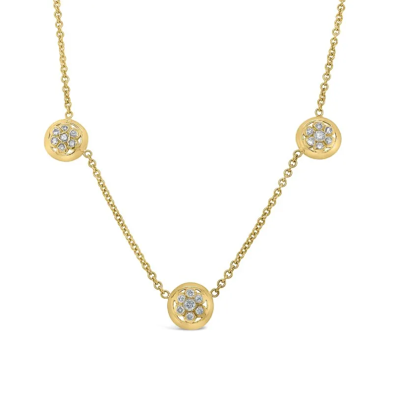 14K Yellow Gold Diamond Station Necklace sold by Kirk Kara