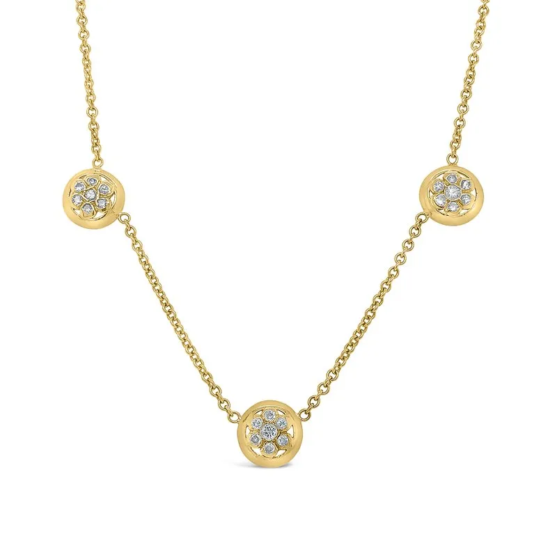 14K Yellow Gold Diamond Station Necklace sold by Kirk Kara