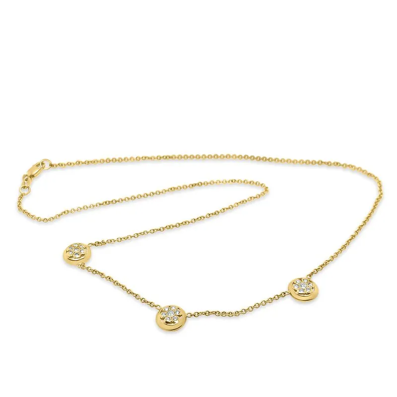 14K Yellow Gold Diamond Station Necklace sold by Kirk Kara product image thumbnail 2