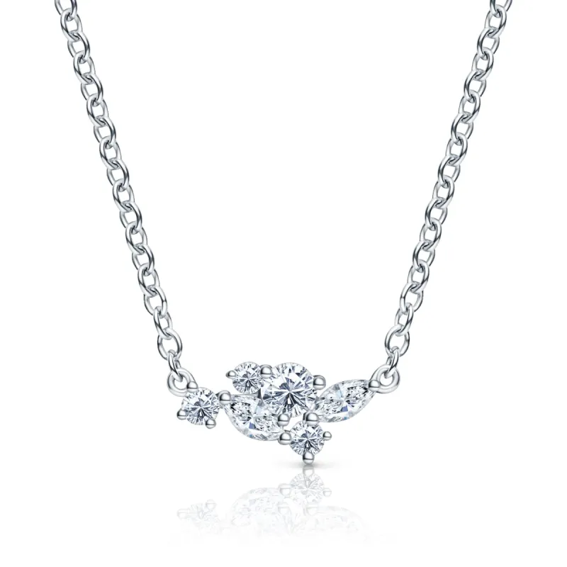 Elegant Diamond Round Marquise Cluster Necklace sold by Kirk Kara