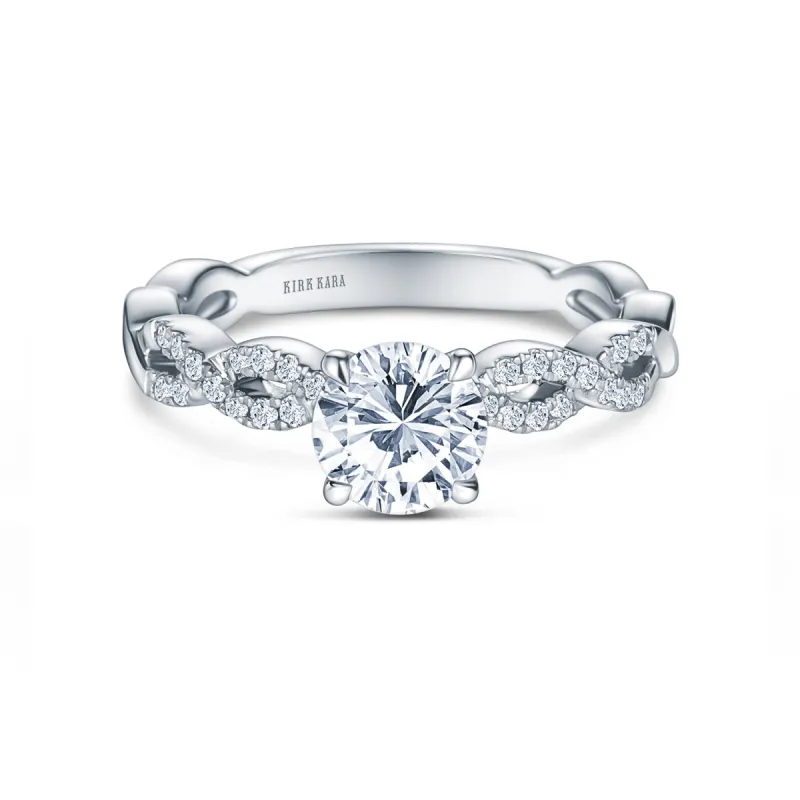 Twisted Prong Set Diamond Engagement Ring sold by Kirk Kara