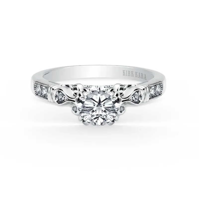Ribbon Filigree Diamond Engagement Ring sold by Kirk Kara