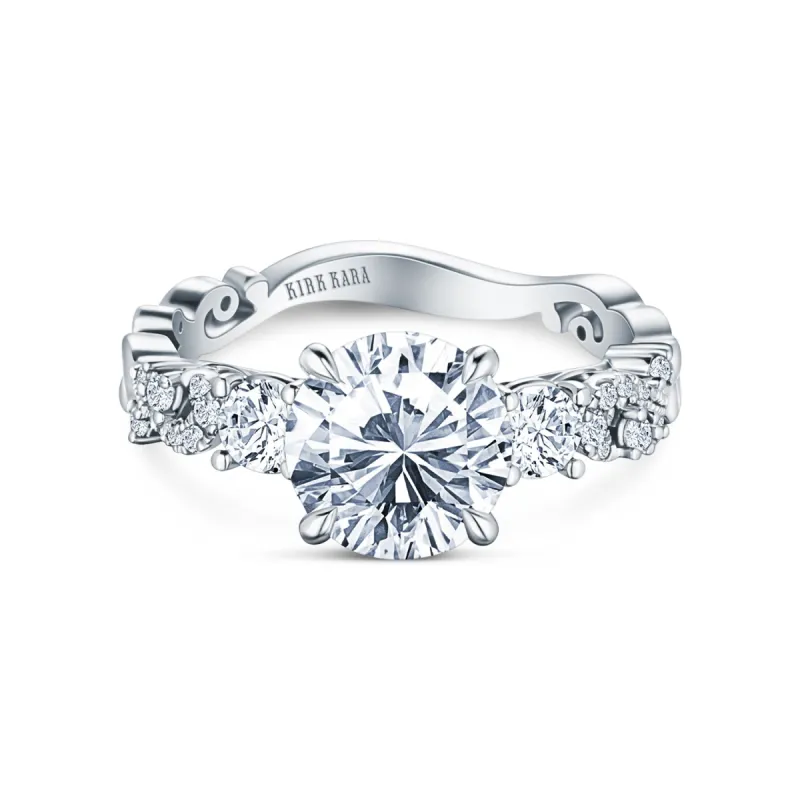 Artisan Crown Three Stone Diamond Engagement Ring sold by Kirk Kara