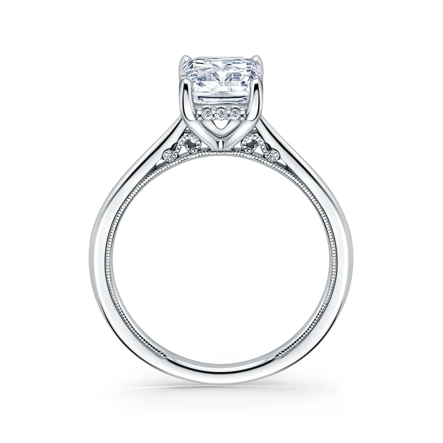 Hidden Halo Classic Solitaire Engagement Ring sold by Kirk Kara product image thumbnail 4