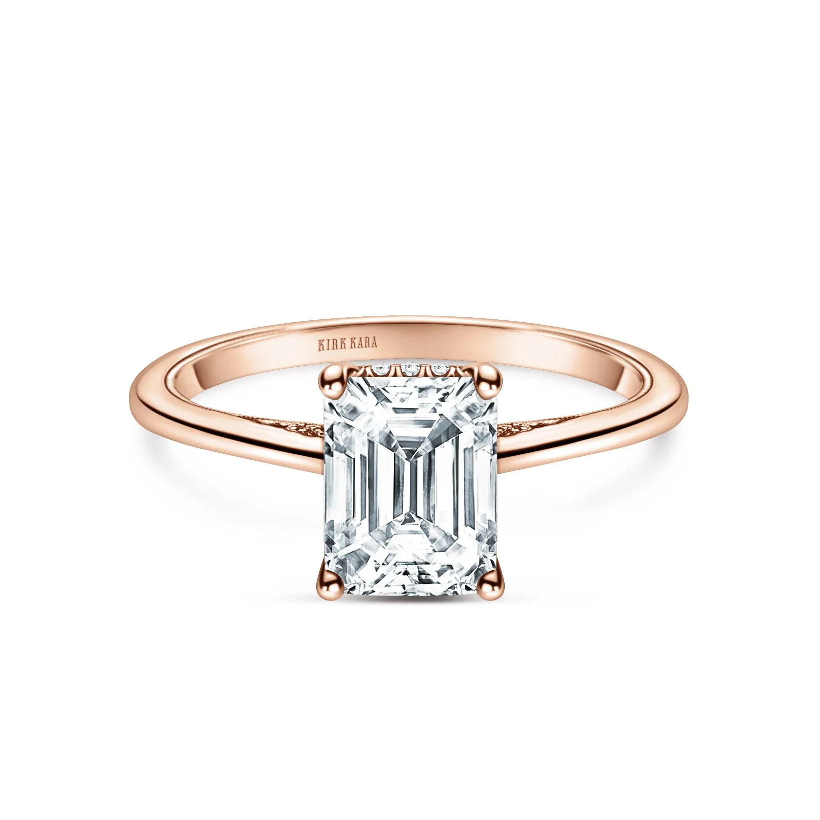 Hidden Halo Classic Solitaire Engagement Ring sold by Kirk Kara product image thumbnail 5