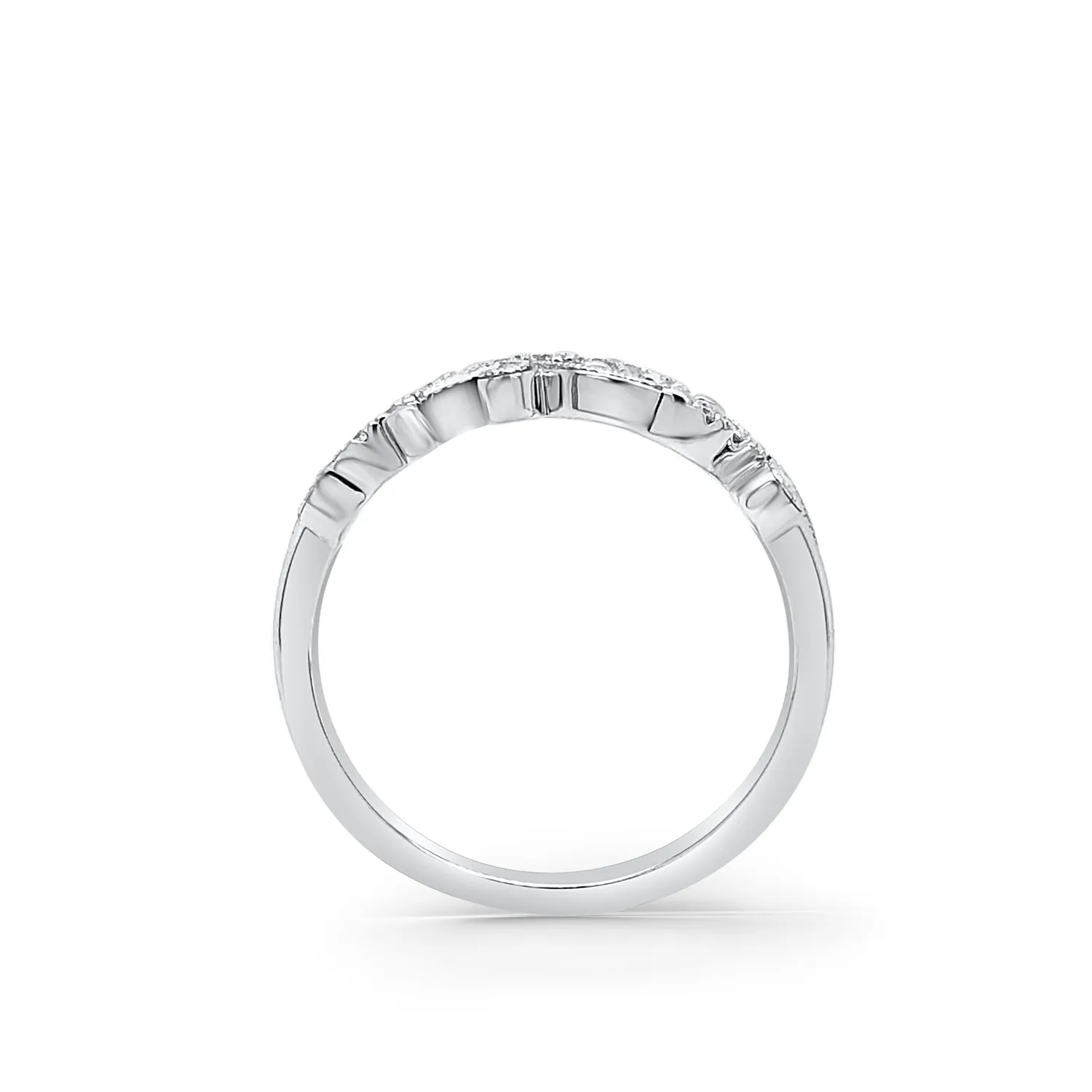 Contoured Swirl Pavé Milgrain Diamond Wedding Band sold by Kirk Kara product image thumbnail 3