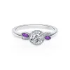 14K White Gold Floral Boho Amethyst Diamond Engagement Ring sold by Kirk Kara