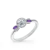 14K White Gold Floral Boho Amethyst Diamond Engagement Ring sold by Kirk Kara