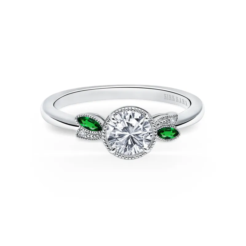 Floral Boho Tsavorite Diamond Engagement Ring sold by Kirk Kara