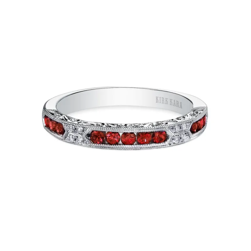Channel Set Artful Ruby Diamond Wedding Band sold by Kirk Kara