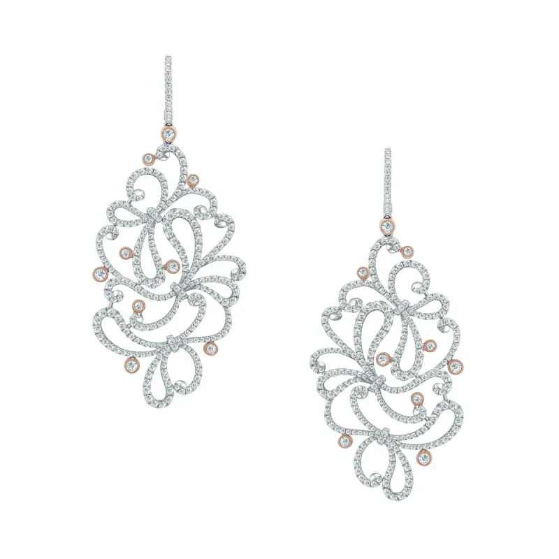 Elegant Bow Fancy Diamond Drop Earrings sold by Kirk Kara