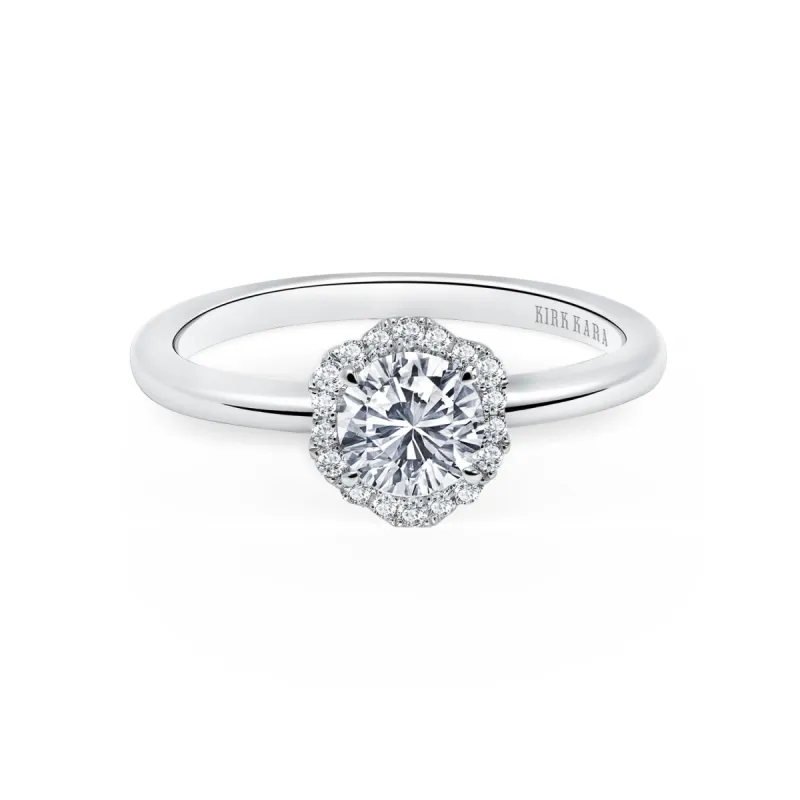 Floral Delicate Halo Diamond Engagement Ring sold by Kirk Kara