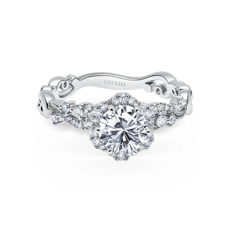 Artisan Crown Halo Diamond Engagement Ring sold by Kirk Kara