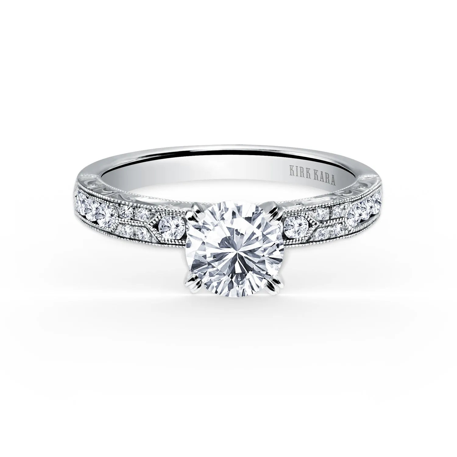 Channel Set Artful Diamond Engagement Ring sold by Kirk Kara