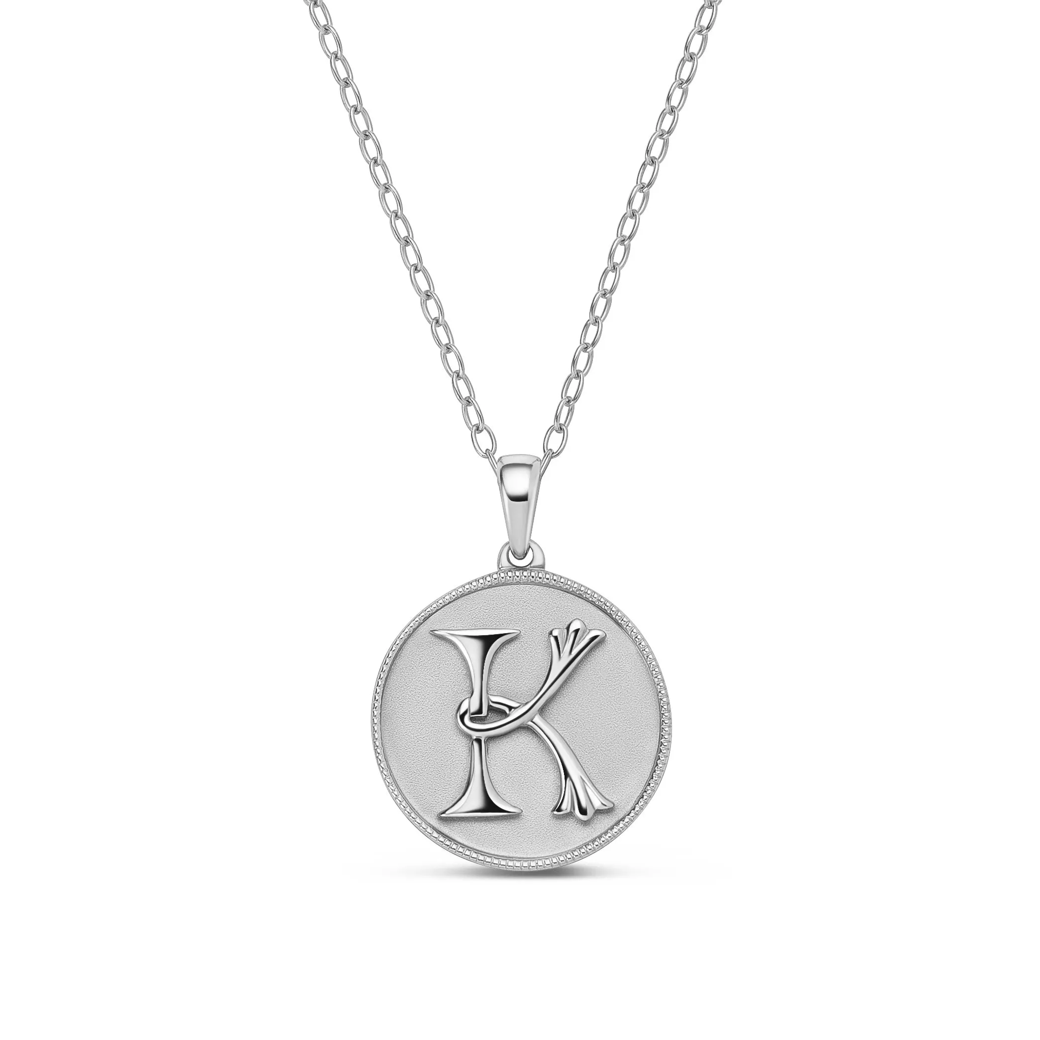 Classic Initial Milgrain Necklace sold by Kirk Kara product image thumbnail 2