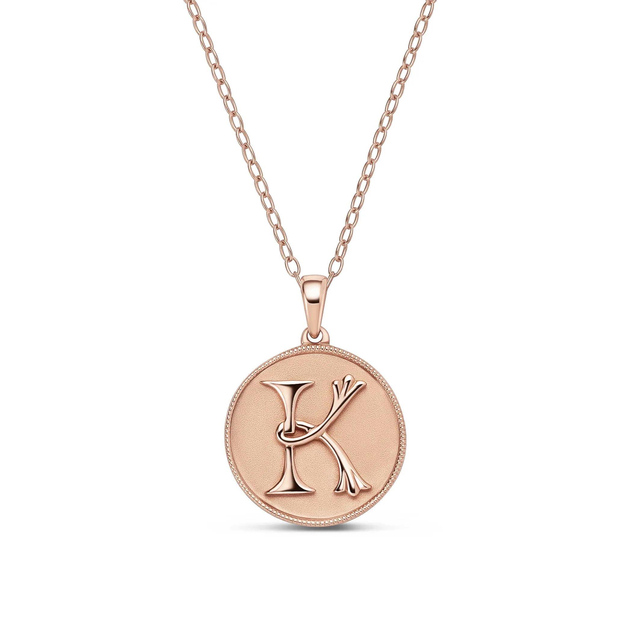 Classic Initial Milgrain Necklace sold by Kirk Kara product image thumbnail 3