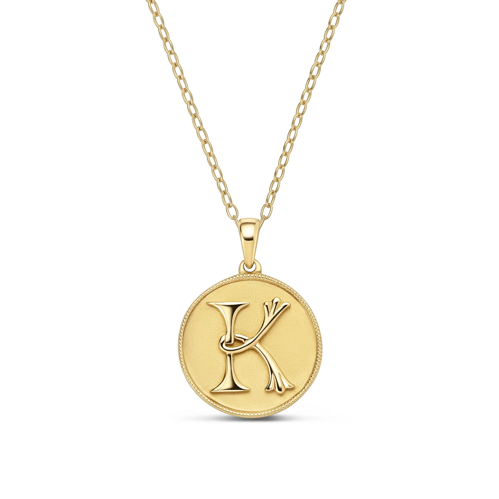 Classic Initial Milgrain Necklace sold by Kirk Kara