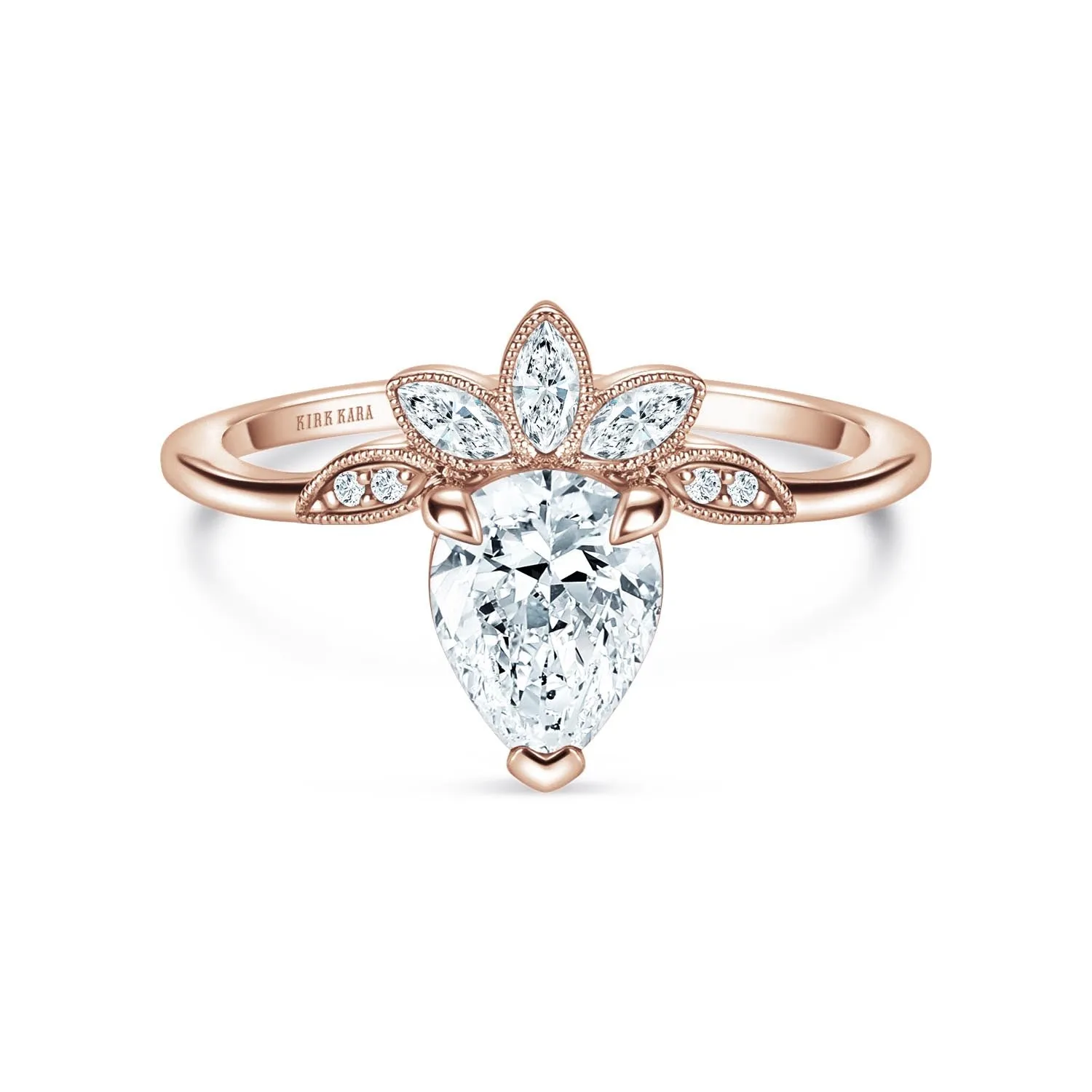 Floral Boho Floating Diamond Engagement Ring sold by Kirk Kara product image thumbnail 4