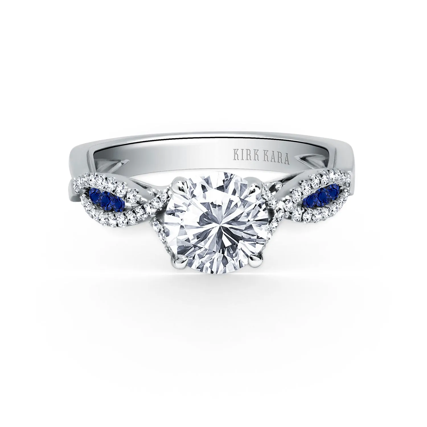 Channel Twist Blue Sapphire Engagement Ring sold by Kirk Kara