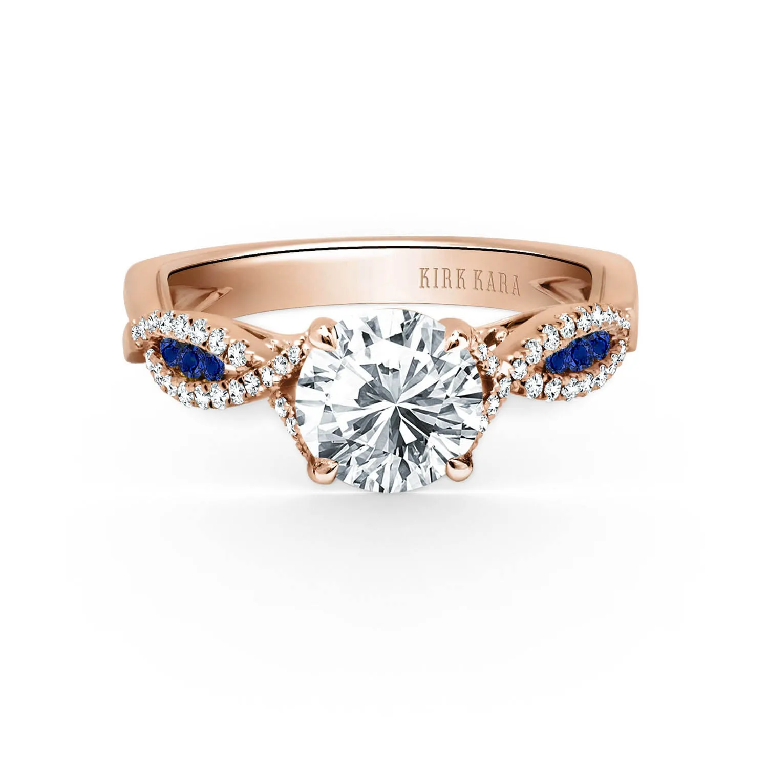 Channel Twist Blue Sapphire Engagement Ring sold by Kirk Kara product image thumbnail 5