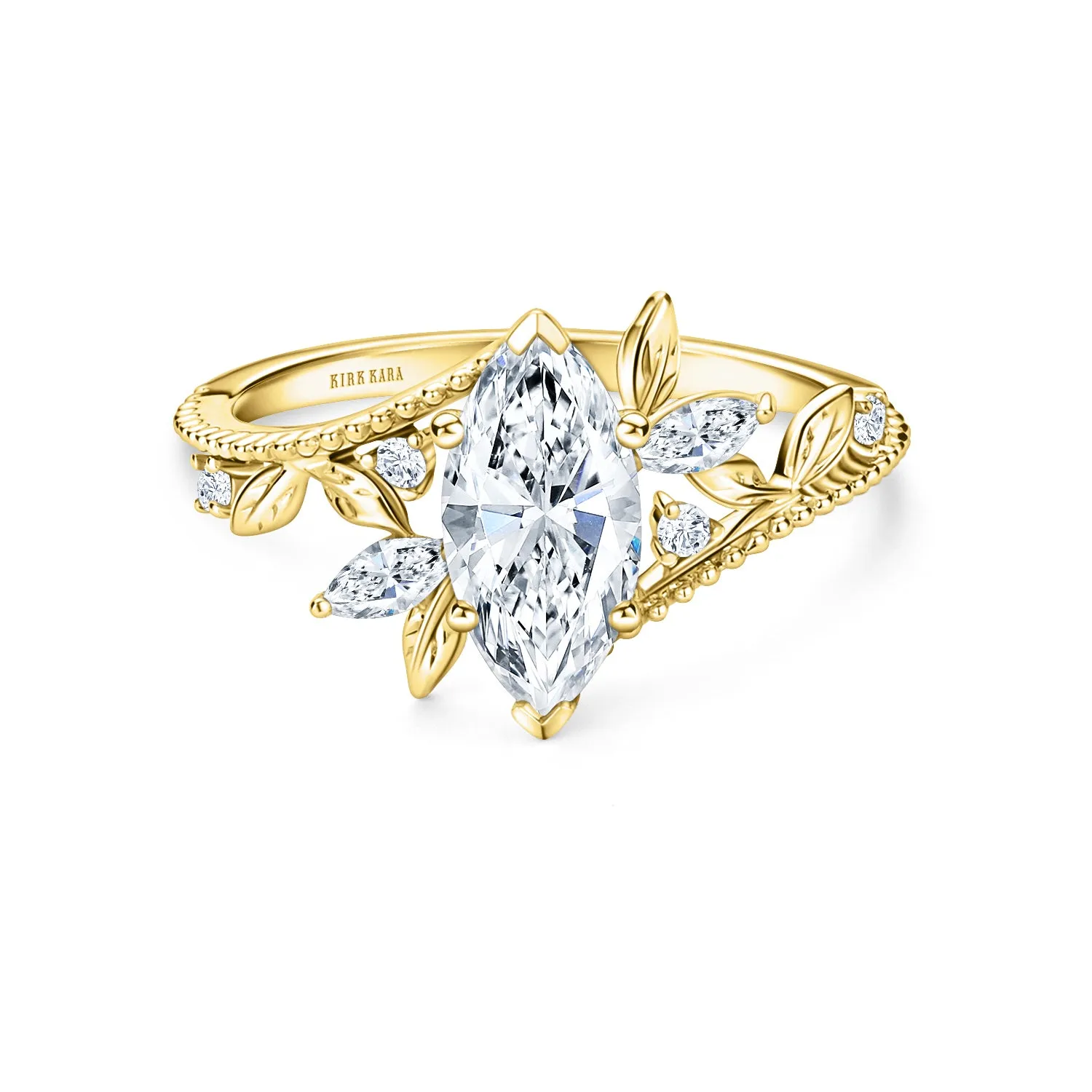 Boho Leaf Milgrain Diamond Engagement Ring sold by Kirk Kara product image thumbnail 5