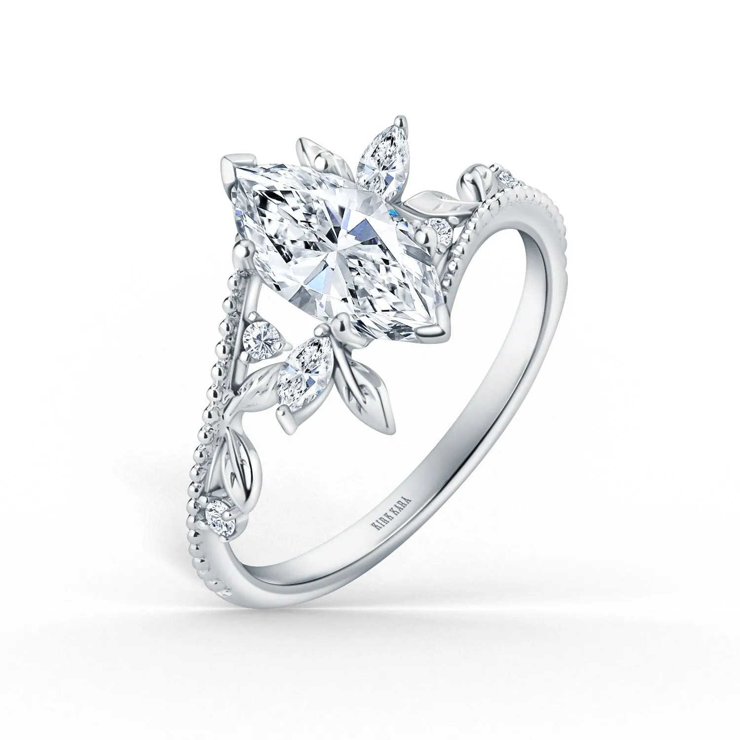 Boho Leaf Milgrain Diamond Engagement Ring sold by Kirk Kara product image thumbnail 2
