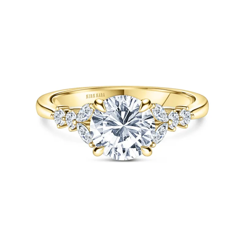 Marquise Diamond Cathedral Engagement Ring sold by Kirk Kara