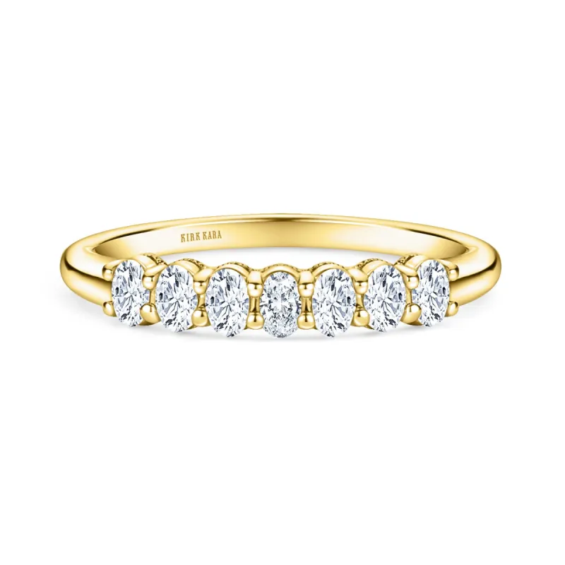Prong Set Milgrain Oval Diamond Wedding Band sold by Kirk Kara