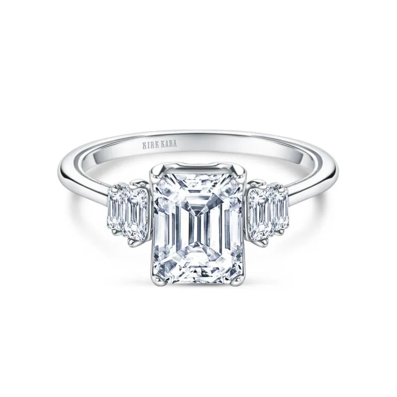 Five Stone Baguette Side Stone Diamond Engagement Ring sold by Kirk Kara