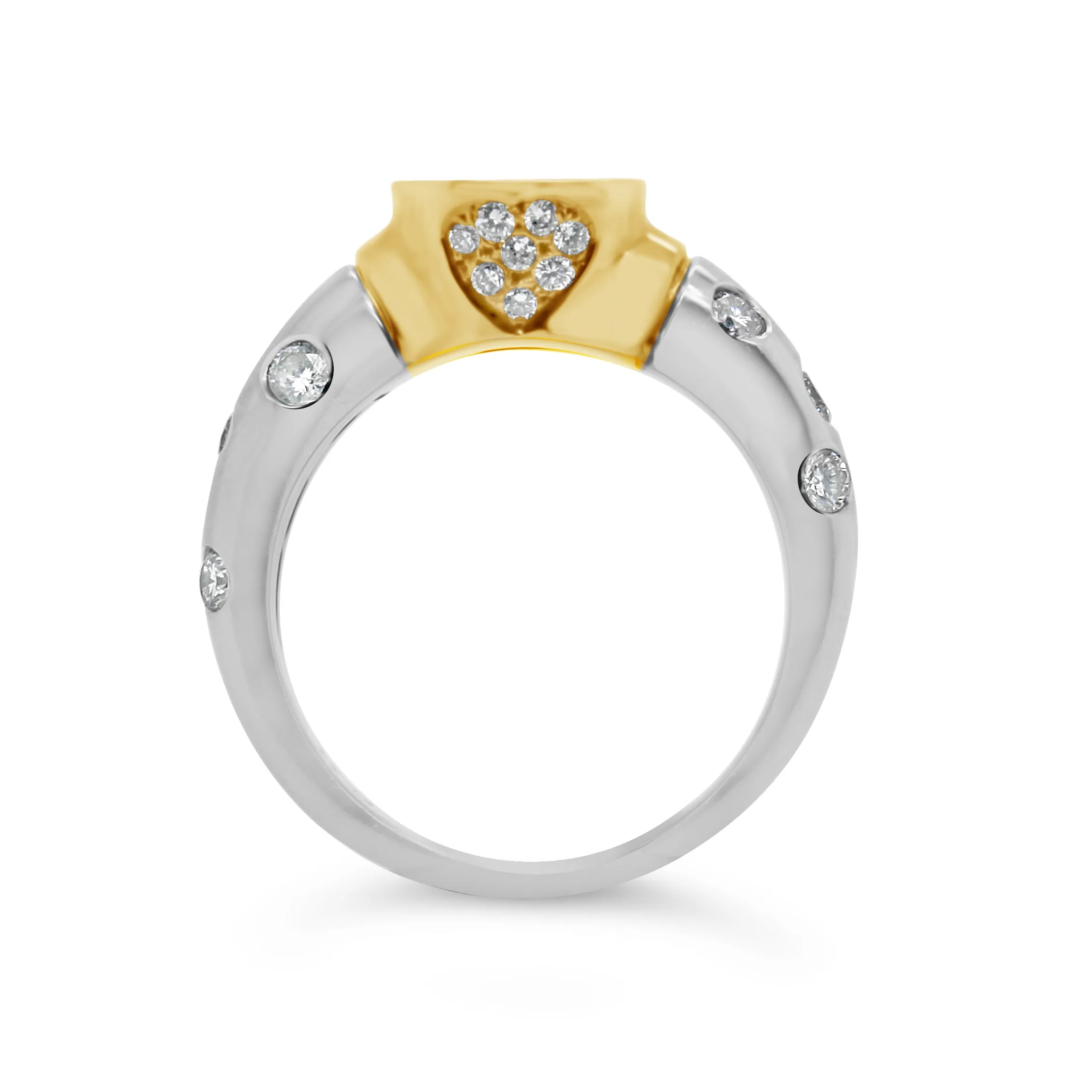 Platinum Two Tone Retro Diamond Bezel Engagement Ring sold by Kirk Kara product image thumbnail 2