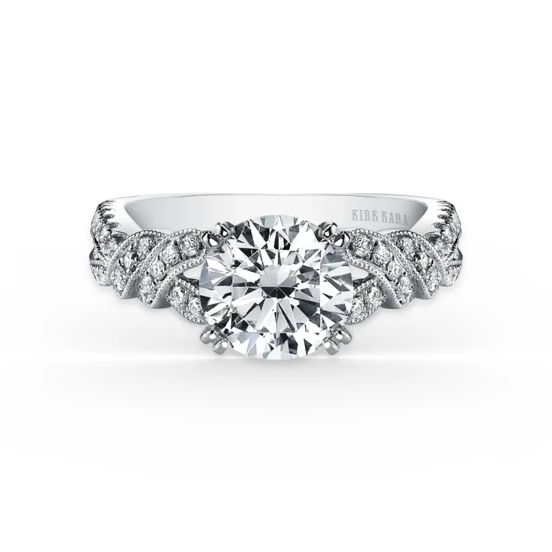 Twist Split Shank Diamond Engagement Ring sold by Kirk Kara