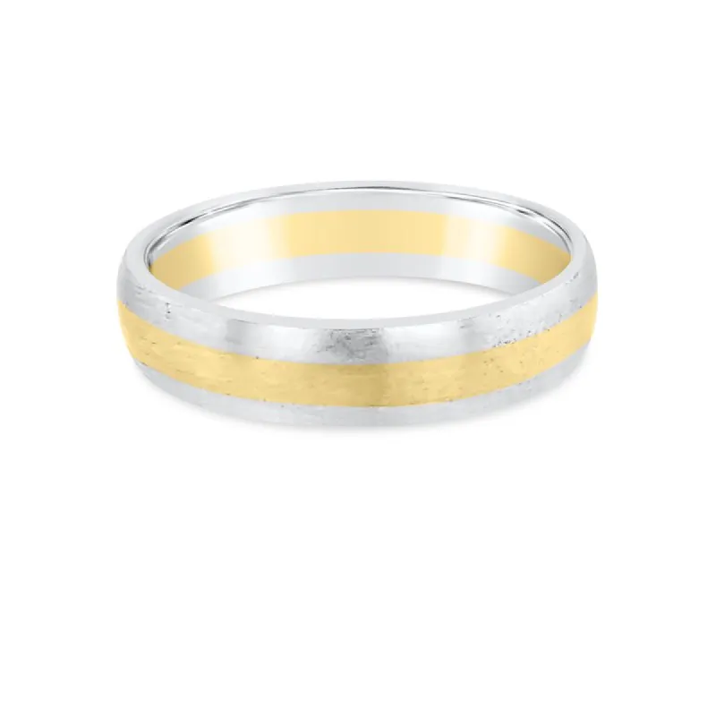 Platinum 18K Yellow Gold Two Tone Wedding Band sold by Kirk Kara