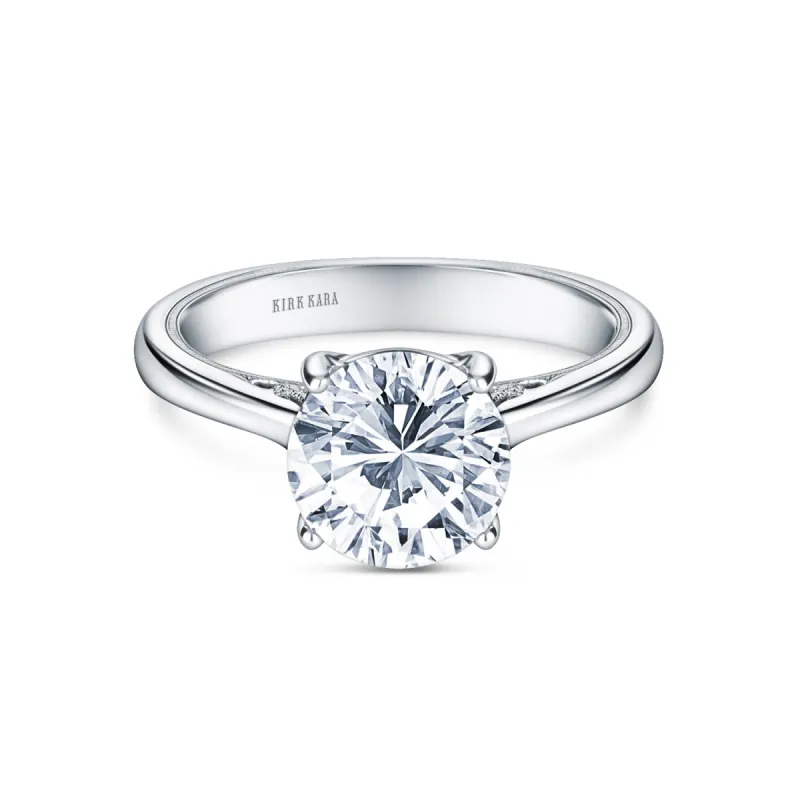 Wide Classic Filigree Milgrain Solitaire Engagement Ring sold by Kirk Kara