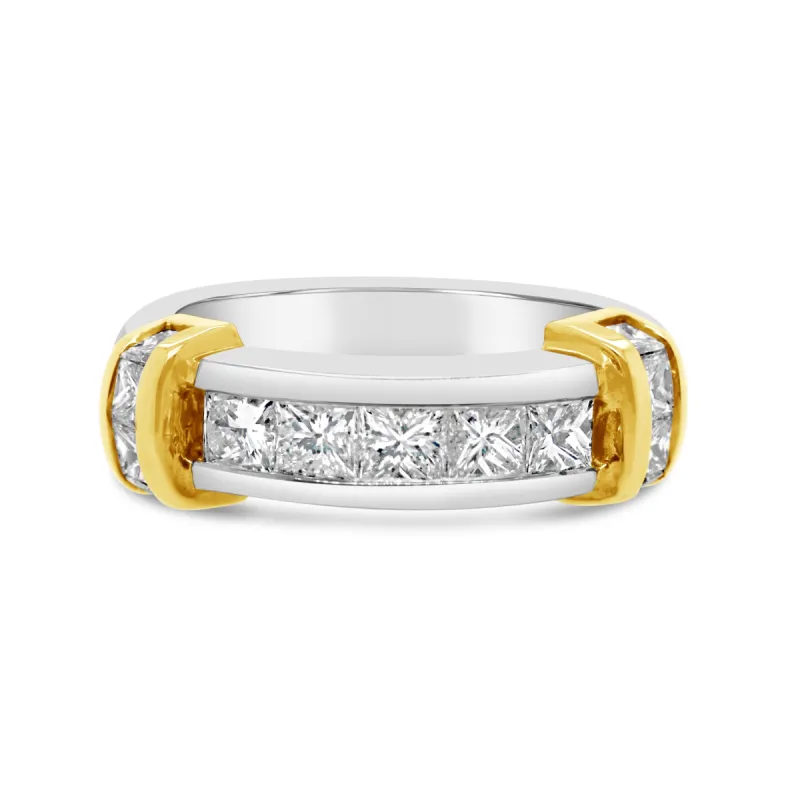 Platinum Two Tone Diamond Channel Wedding Band sold by Kirk Kara