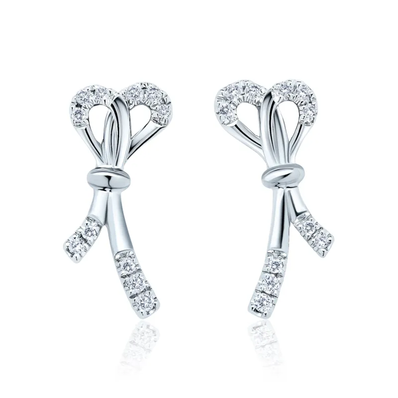 Classic Diamond Bow Earring Studs sold by Kirk Kara