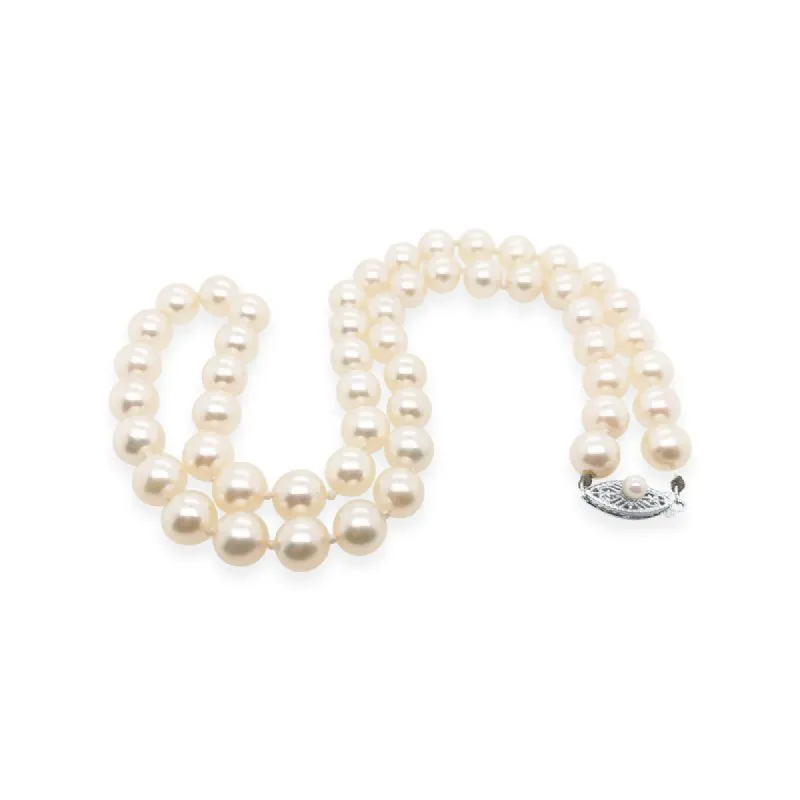 14K White Gold Elegant Pearl Necklace sold by Kirk Kara