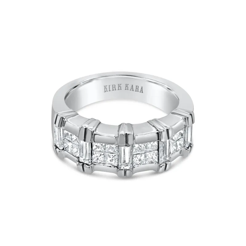 Platinum Princess Baguette Diamond Wedding Band sold by Kirk Kara