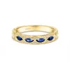 14K Yellow Engraved Sapphire Floral Diamond Wedding Band sold by Kirk Kara