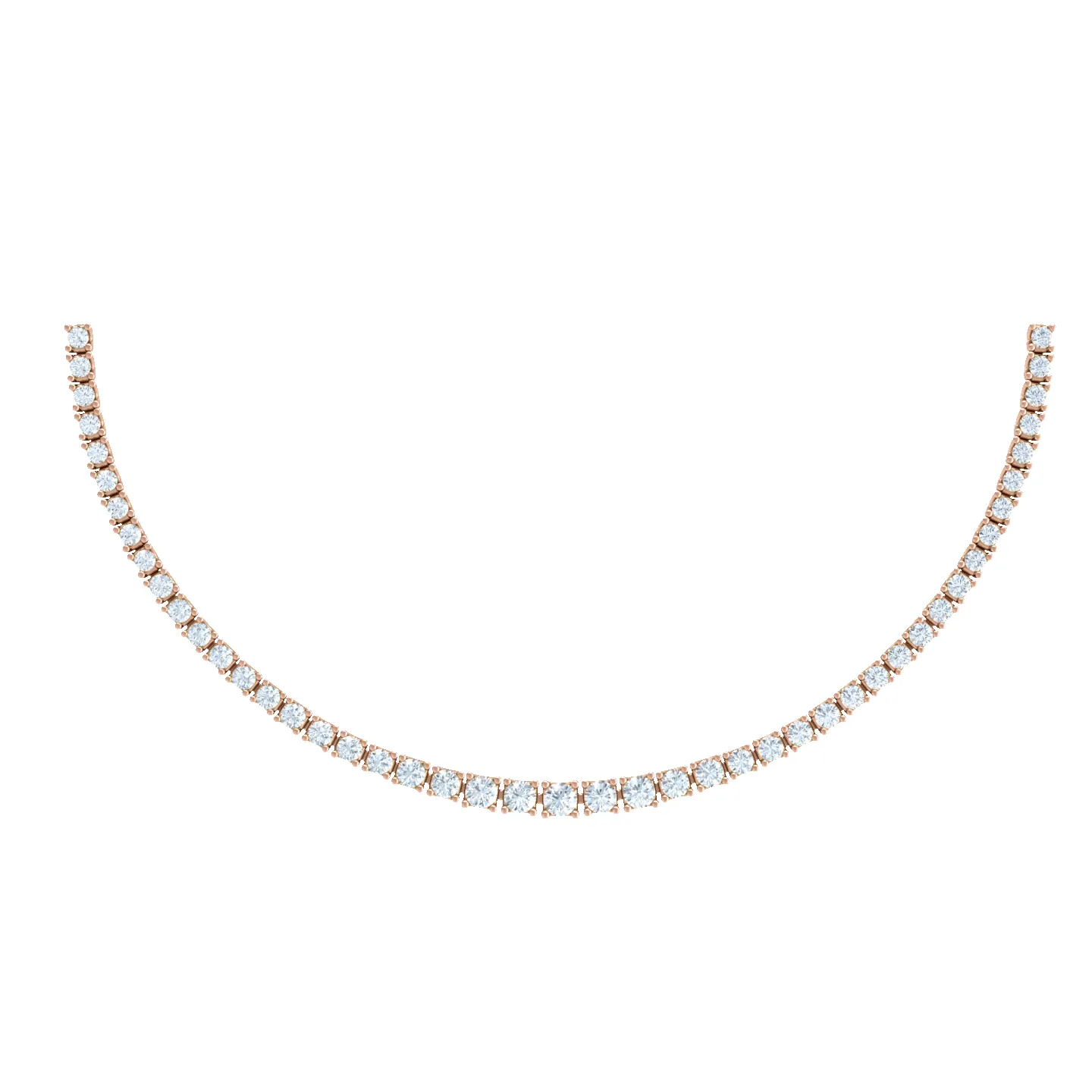 Elegant Round Diamond Tennis Necklace sold by Kirk Kara product image thumbnail 3
