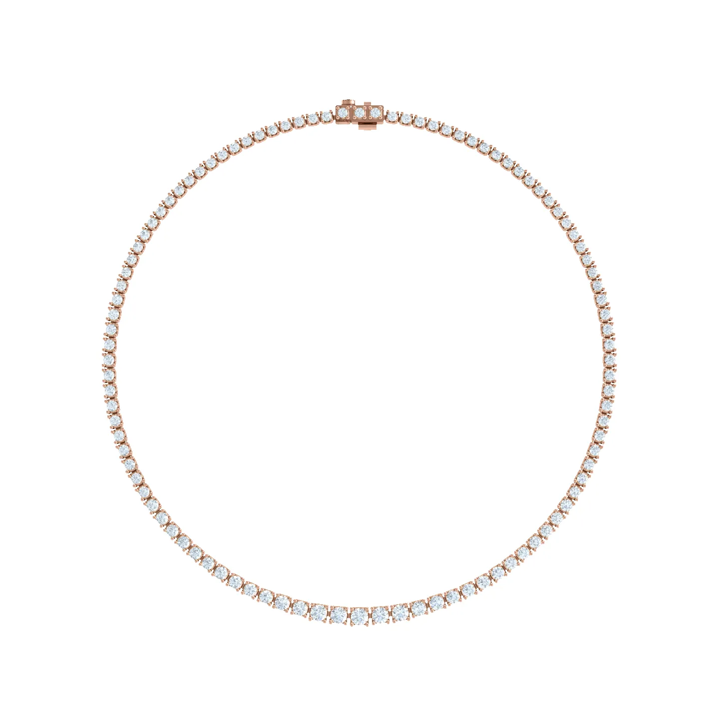 Elegant Round Diamond Tennis Necklace sold by Kirk Kara product image thumbnail 4